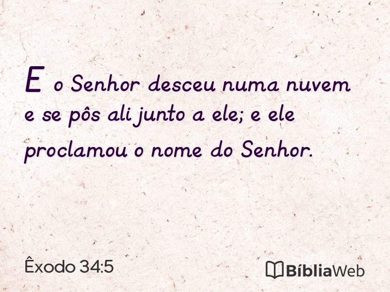 Êxodo 34:5 em imagem para compartilhar