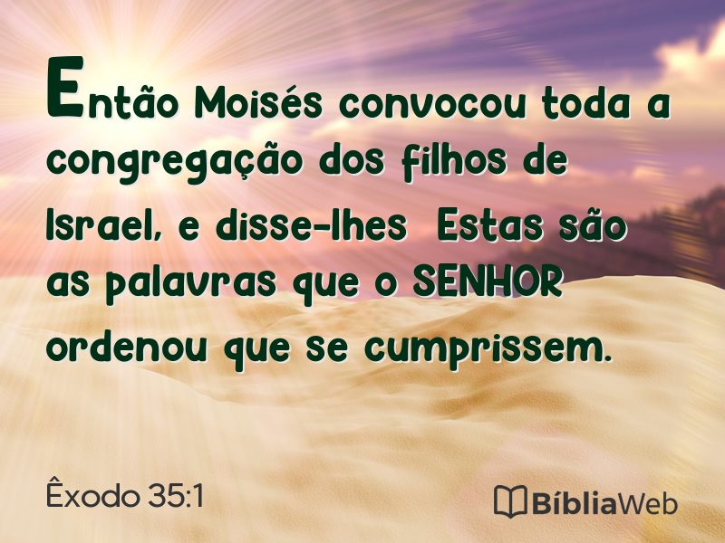 Êxodo 35:1 em imagem para compartilhar
