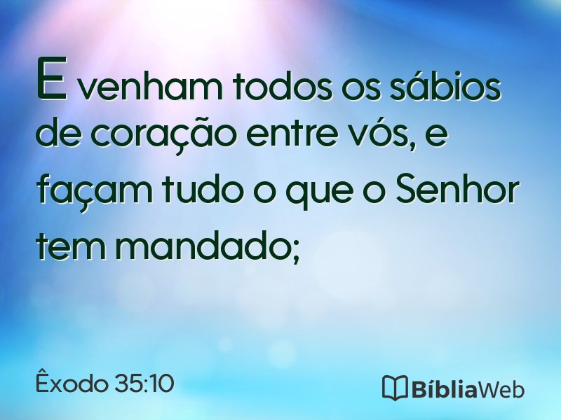 Êxodo 35:10 em imagem para compartilhar