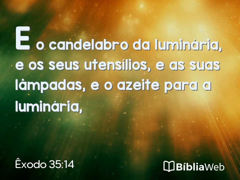 Êxodo 35:14 em imagem para compartilhar