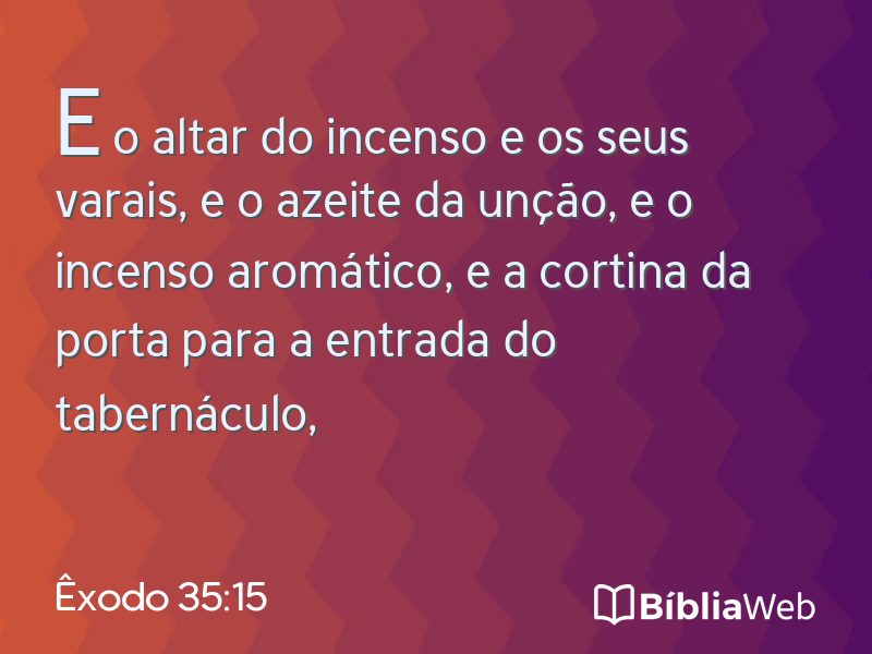 Êxodo 35:15 em imagem para compartilhar