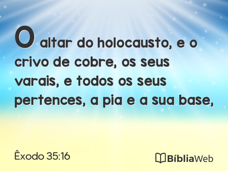 Êxodo 35:16 em imagem para compartilhar