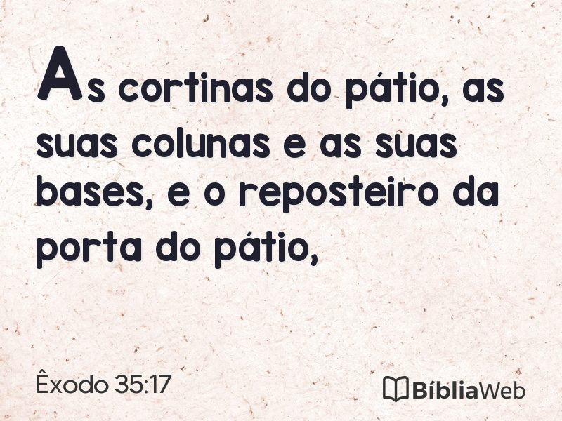 Êxodo 35:17 em imagem para compartilhar