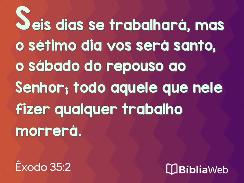 Êxodo 35:2 em imagem para compartilhar