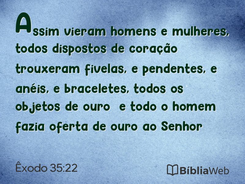 Êxodo 35:22 em imagem para compartilhar