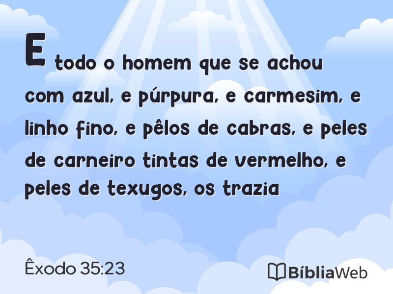Êxodo 35:23 em imagem para compartilhar