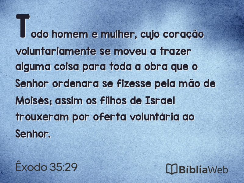 Êxodo 35:29 em imagem para compartilhar