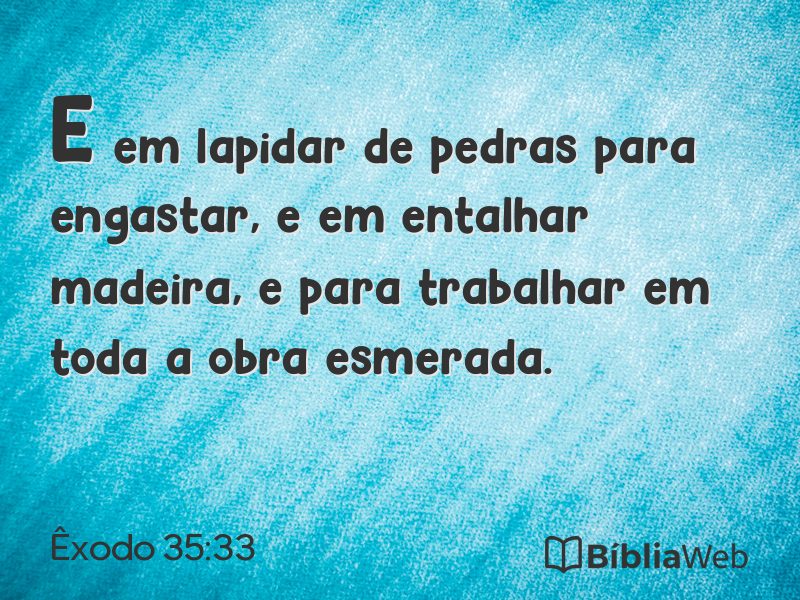 Êxodo 35:33 em imagem para compartilhar