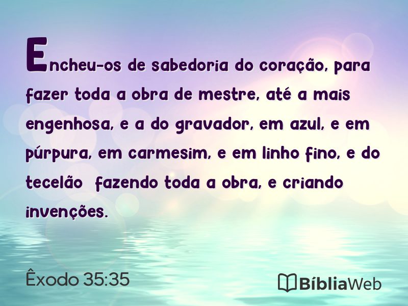 Êxodo 35:35 em imagem para compartilhar