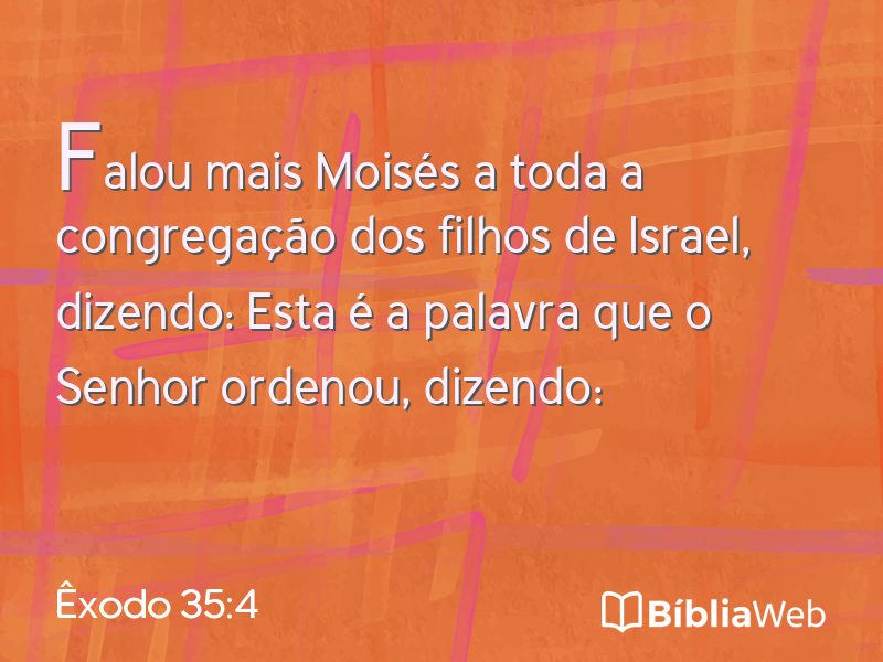 Êxodo 35:4 em imagem para compartilhar