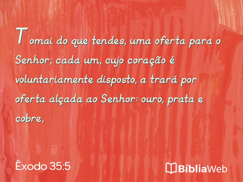Êxodo 35:5 em imagem para compartilhar