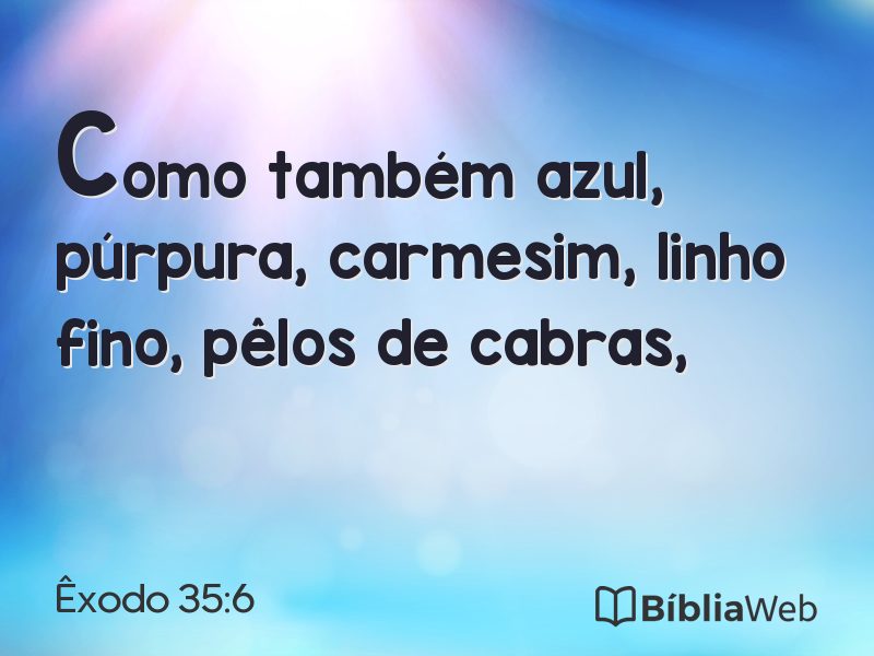 Êxodo 35:6 em imagem para compartilhar