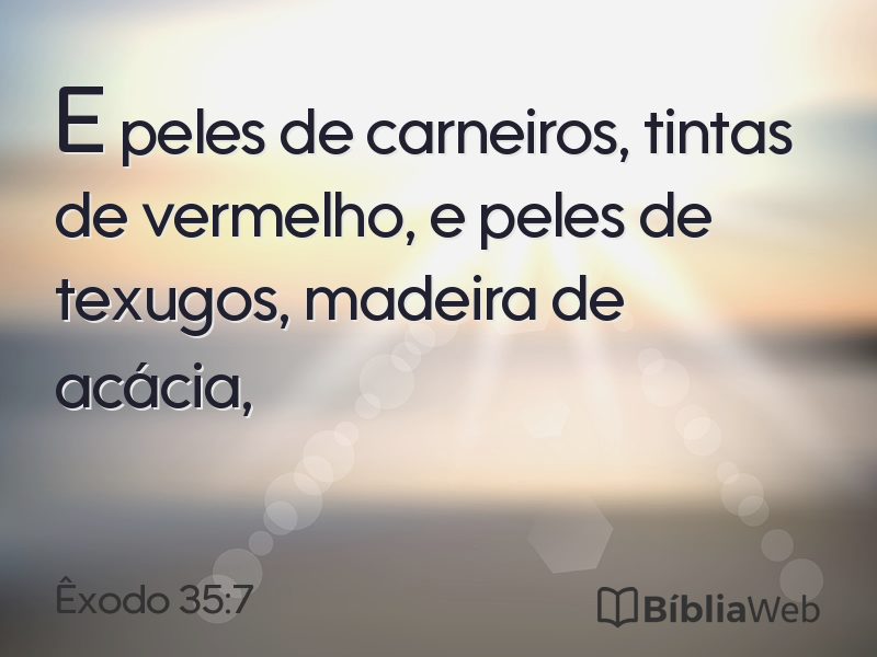 Êxodo 35:7 em imagem para compartilhar