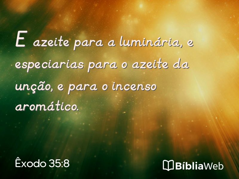 Êxodo 35:8 em imagem para compartilhar