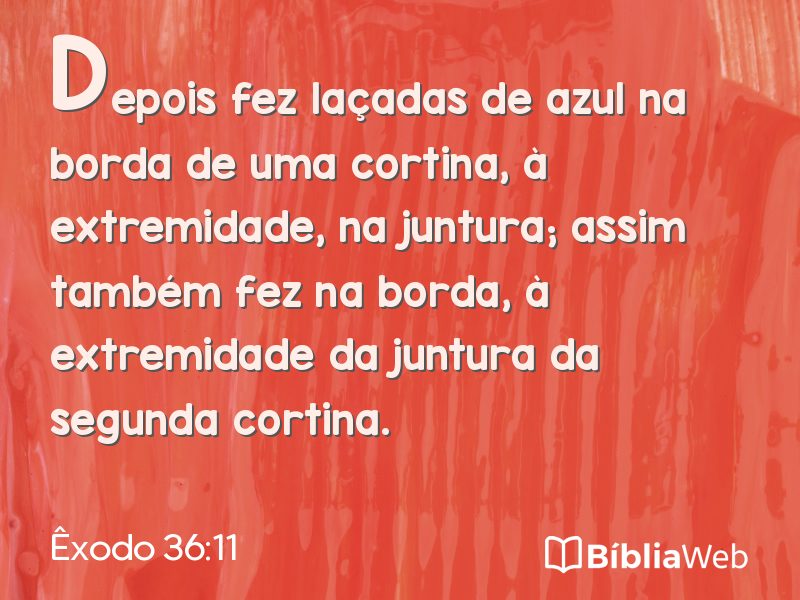 Êxodo 36:11 em imagem para compartilhar