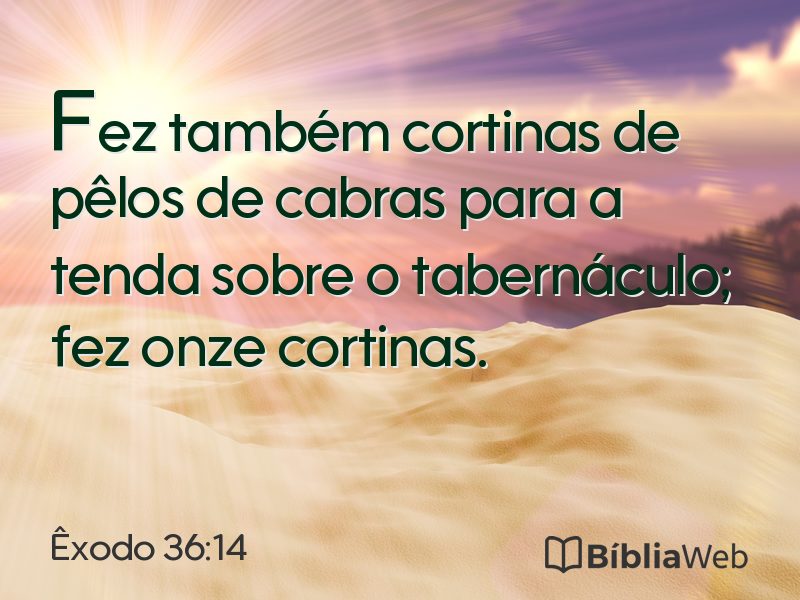 Êxodo 36:14 em imagem para compartilhar