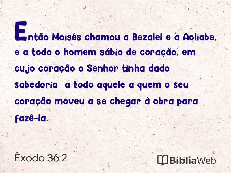 Êxodo 36:2 em imagem para compartilhar