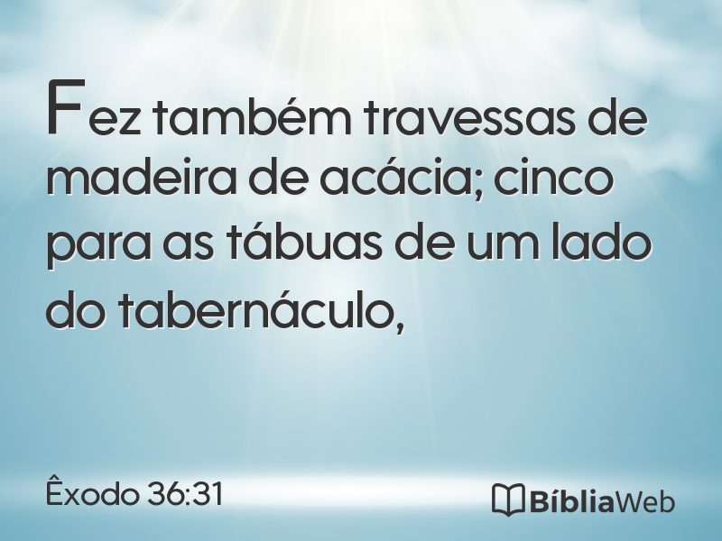 Êxodo 36:31 em imagem para compartilhar