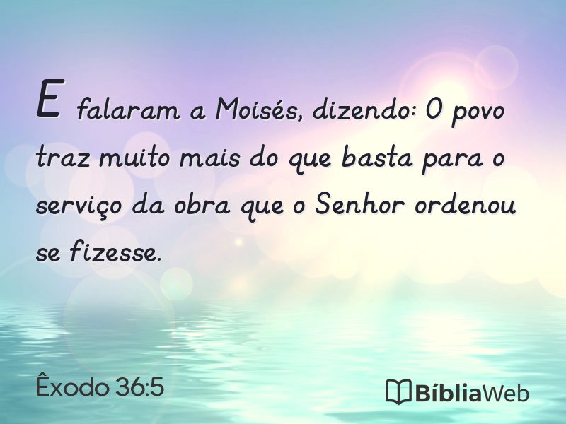 Êxodo 36:5 em imagem para compartilhar