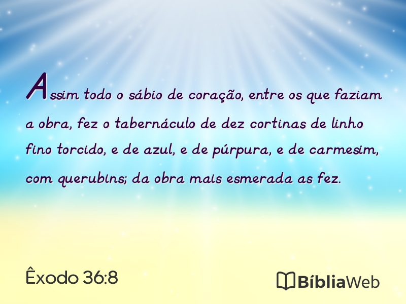Êxodo 36:8 em imagem para compartilhar