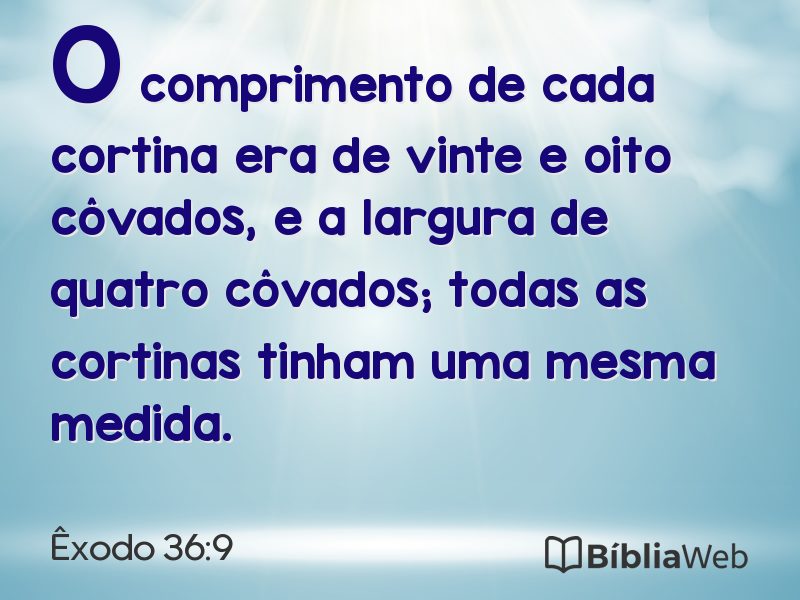 Êxodo 36:9 em imagem para compartilhar