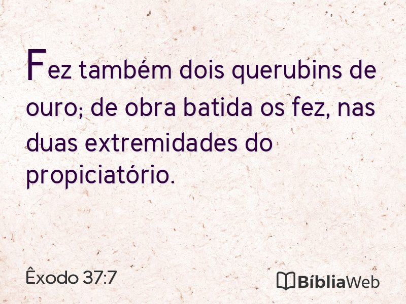 Êxodo 37:7 em imagem para compartilhar