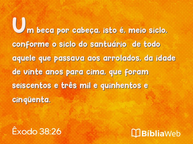 Êxodo 38:26 em imagem para compartilhar
