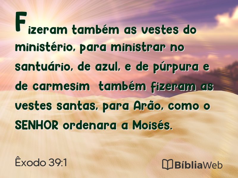 Êxodo 39:1 em imagem para compartilhar