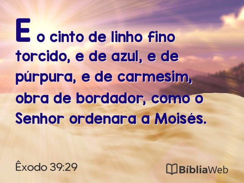 Êxodo 39:29 em imagem para compartilhar