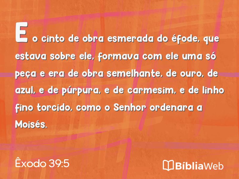 Êxodo 39:5 em imagem para compartilhar