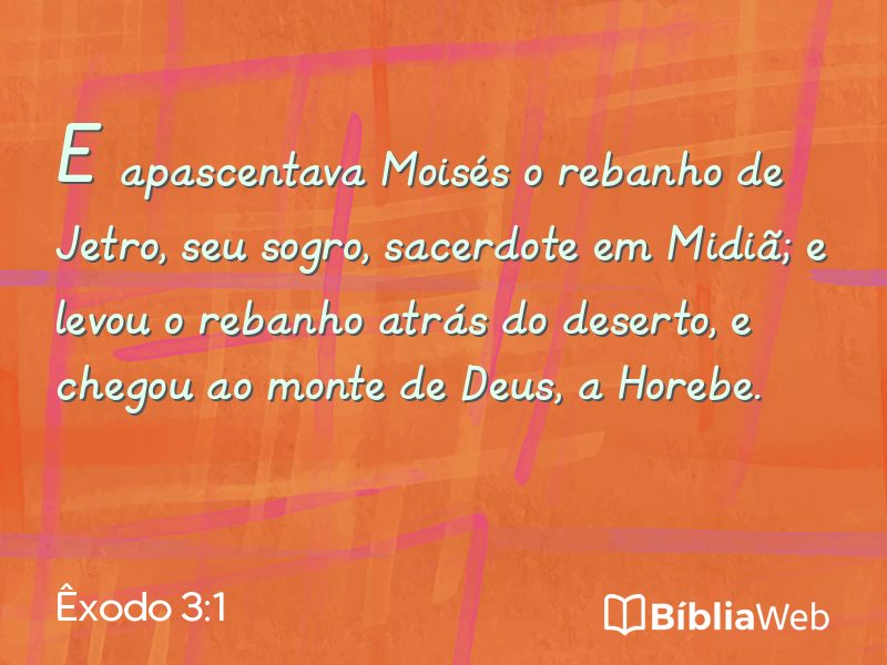 Êxodo 3:1 em imagem para compartilhar