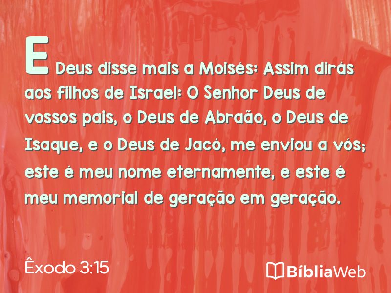 Êxodo 3:15 em imagem para compartilhar
