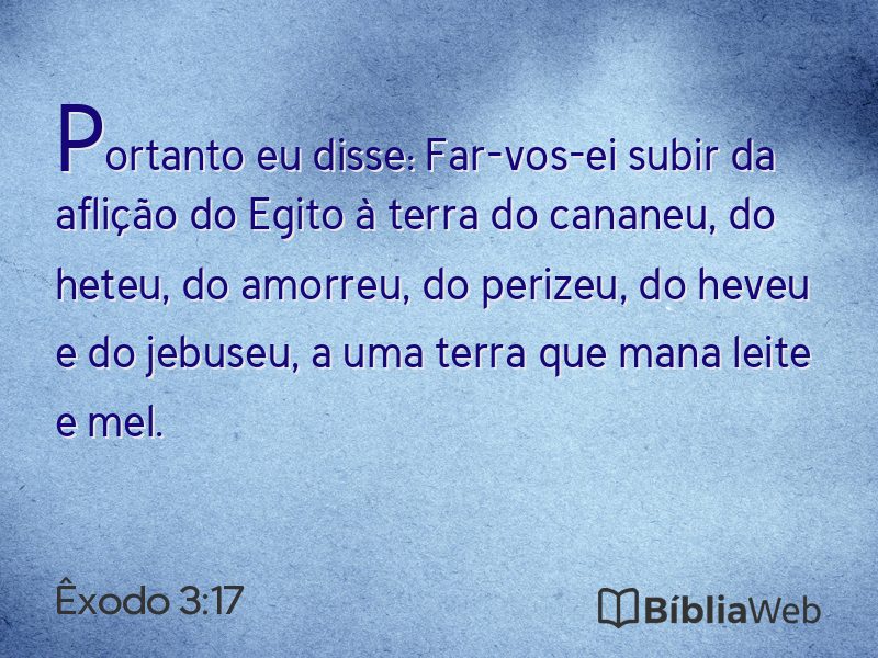 Êxodo 3:17 em imagem para compartilhar