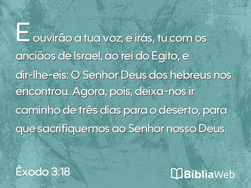 Êxodo 3:18 em imagem para compartilhar