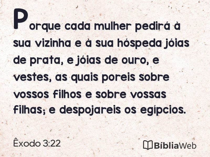 Êxodo 3:22 em imagem para compartilhar