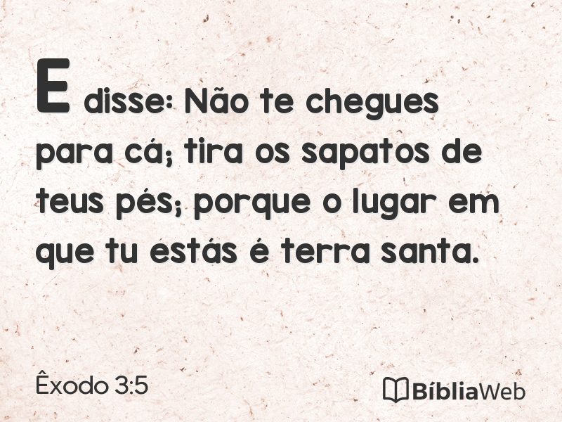 Êxodo 3:5 em imagem para compartilhar