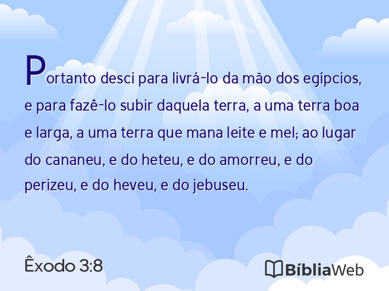 Êxodo 3:8 em imagem para compartilhar