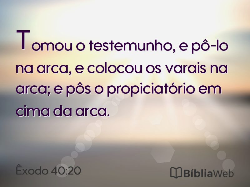 Êxodo 40:20 em imagem para compartilhar