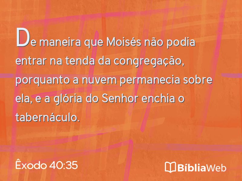 Êxodo 40:35 em imagem para compartilhar