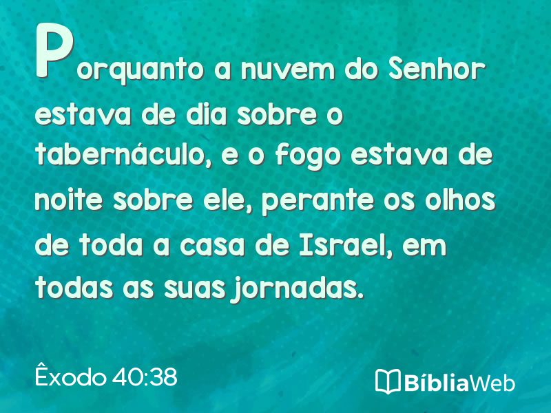 Êxodo 40:38 em imagem para compartilhar