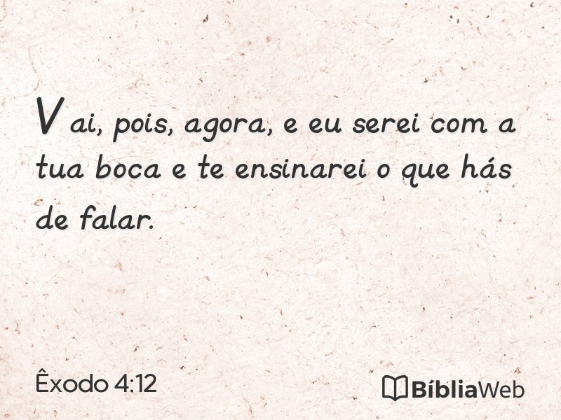 Êxodo 4:12 em imagem para compartilhar