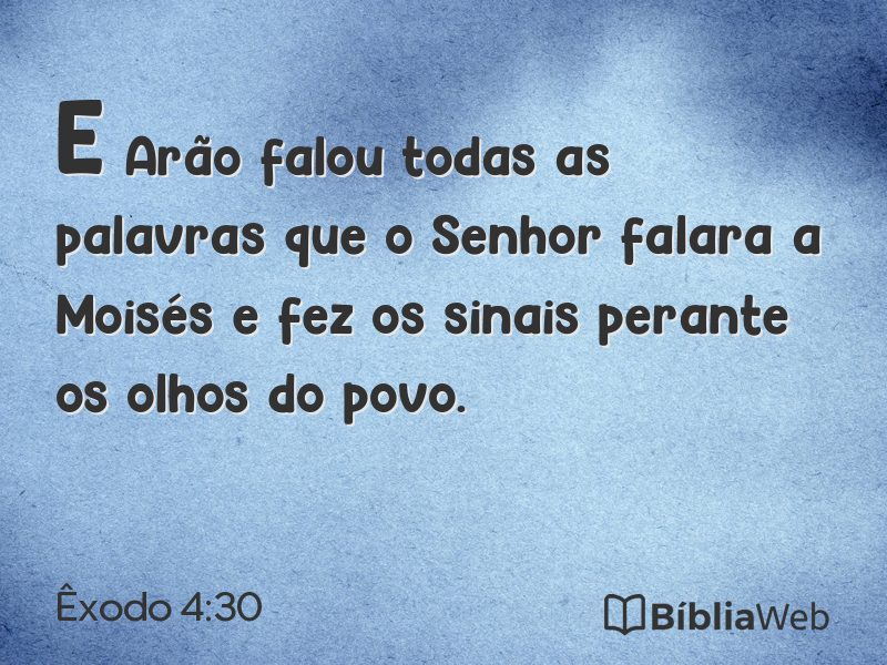 Êxodo 4:30 em imagem para compartilhar