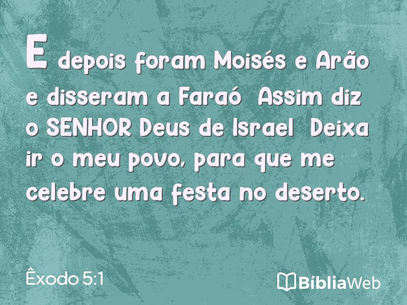 Êxodo 5:1 em imagem para compartilhar