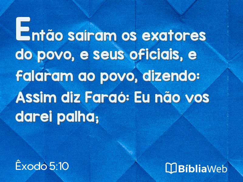 Êxodo 5:10 em imagem para compartilhar