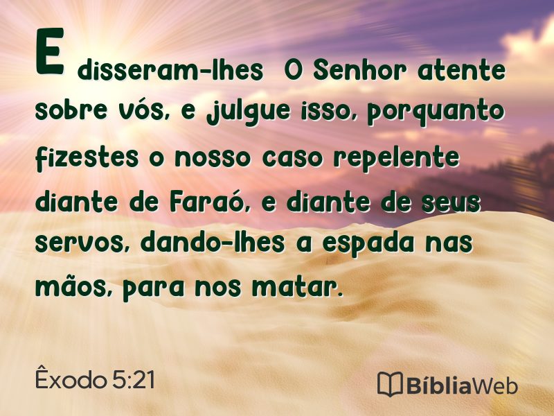 Êxodo 5:21 em imagem para compartilhar