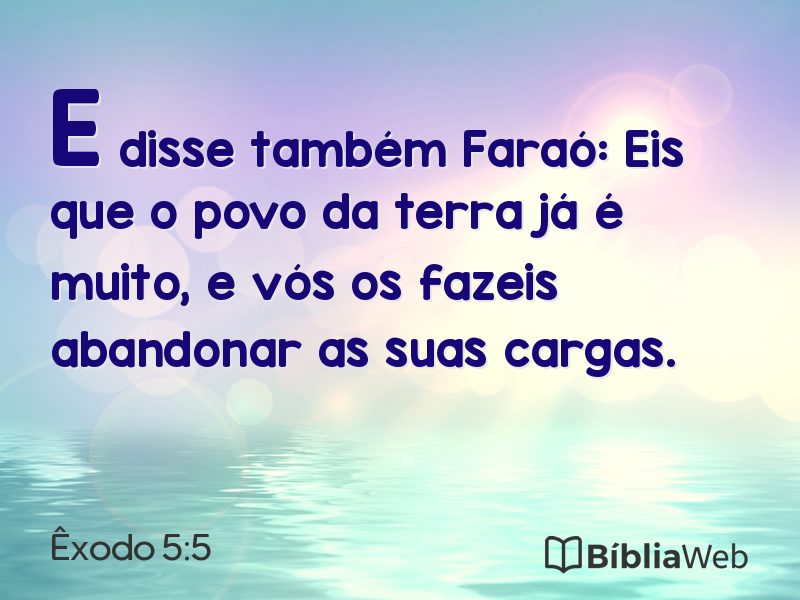 Êxodo 5:5 em imagem para compartilhar