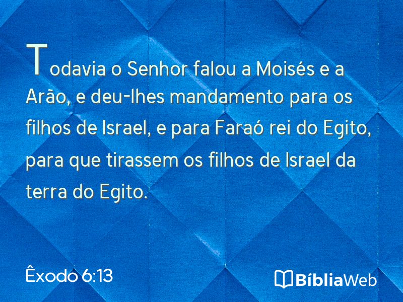 Êxodo 6:13 em imagem para compartilhar