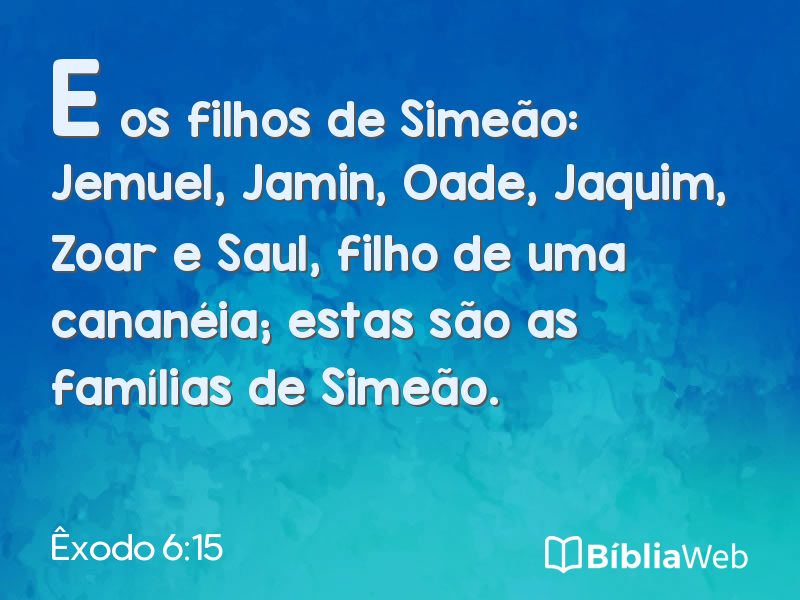 Êxodo 6:15 em imagem para compartilhar