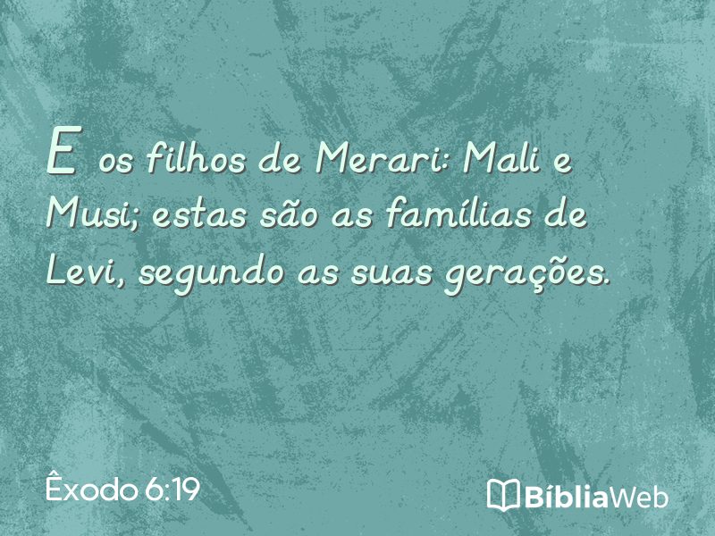 Êxodo 6:19 em imagem para compartilhar
