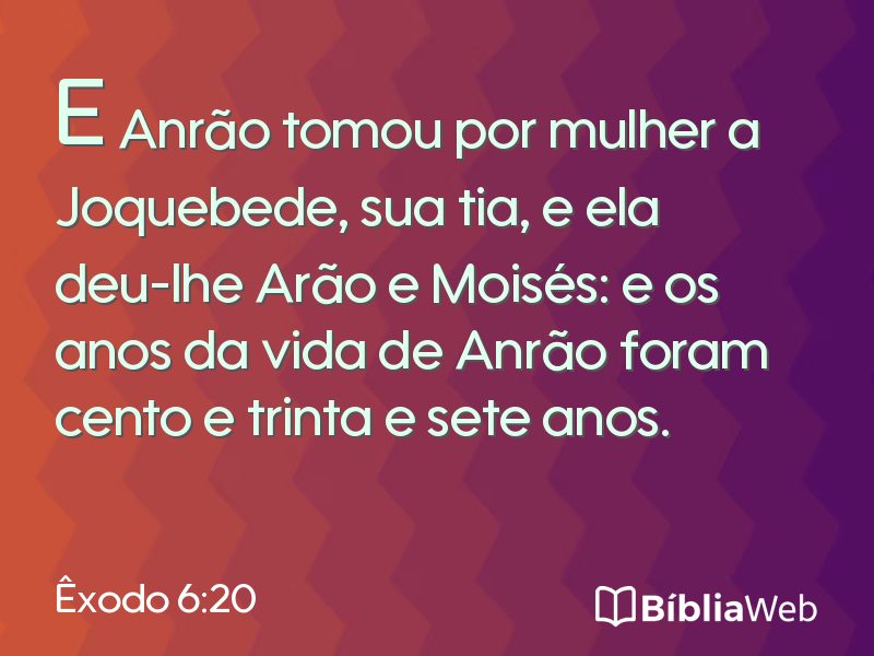 Êxodo 6:20 em imagem para compartilhar
